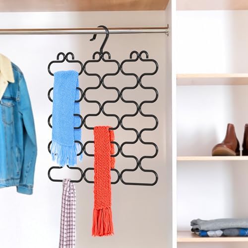 Deco Brothers Scarf Hanger for Closet, 23 Loop, Black - Image 2