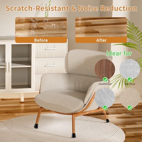 24 PCS Silicone Chair Leg Floor Protectors Extra Small(0.6"-0.8") Rubber Felt Furniture Pads Chair Legs Caps/Covers for Hardwood Floors, Tile from Scratches & Reduce Noise - Round, Black - Image 3
