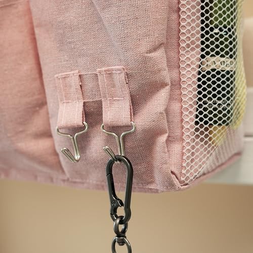 Bedside Caddy, Bedside Hanging Storage Organizer forBunk and Hospital Beds,College Dorm Bed，Can be Placed Glasses Books Mobile Phones(Light Pink) - Image 4