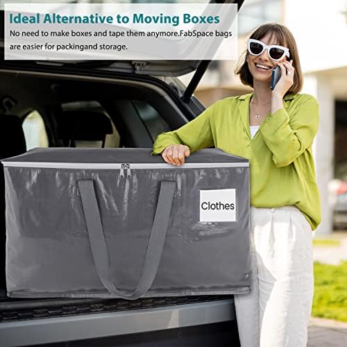 Fabspace Heavy Duty Moving Bags, 125L Collapsible Storage Totes, 8-Pack - Image 5