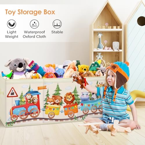 decalsweet Large Toy Box Collapsible Chest Organizer with Flip Lid for Kids - Image 5
