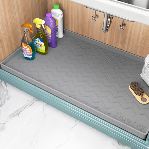 TigeJoy Under Sink Mats for Kitchen Waterproof 25" x 19", Cabinet Liner by TigeJoy
