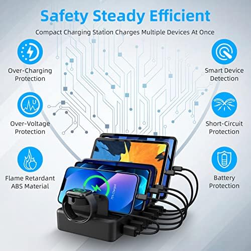 Charging Station for Multiple Devices, 50W 6 Ports USB Charger Station - Image 4
