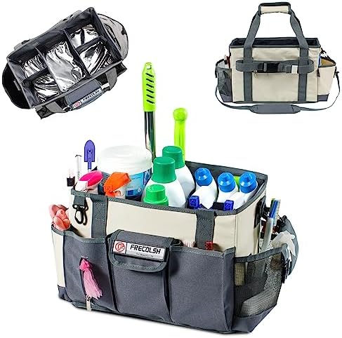 13" Cleaning Caddy for Cleaning Supplies, Cleaning Bag for Housekeepers by FRECOLSH