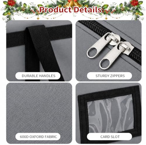 Christmas Tree Storage Bag, Fits 4/5 Ft Artificial Trees, Grey - Image 3