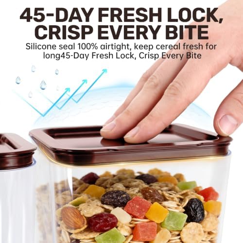 2 Pack Cereal Dispenser Countertop, Double 3L Airtight, Red - Image 2