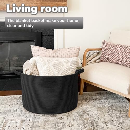 Goodpick Large Woven Dirty Clothes Basket for Nursery & Living Room, 85L - Image 2