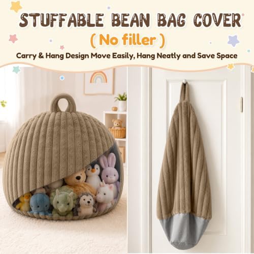Bean Bag Cover No Filler Stuffed Animal Storage Bean Bag Chair Cover - Image 6
