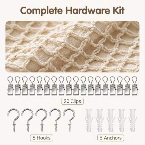 2pcs Stuffed Animal Storage Combo,Handcrafted Macrame Corner Hammock Net - Image 4
