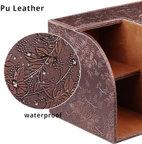 YAPISHI Tissue Box Cover Square,Cube Tissue Box Holder with Storage Tray - Image 5