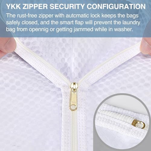 3 pcs Durable Honeycomb Mesh Laundry Bags for Delicates 12" x 15" (3 Medium) - Image 4
