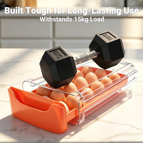 Egg-Holder for Fridge, Fits Small to Large Eggs, Orange - Image 4