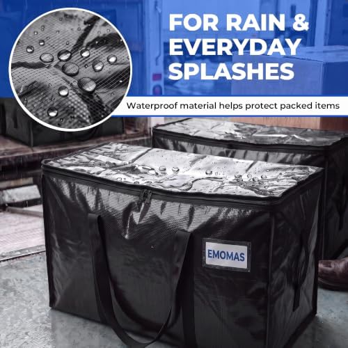 6 Pack Heavy Duty Moving Bags, Extra Large with Handles, Black - Image 5