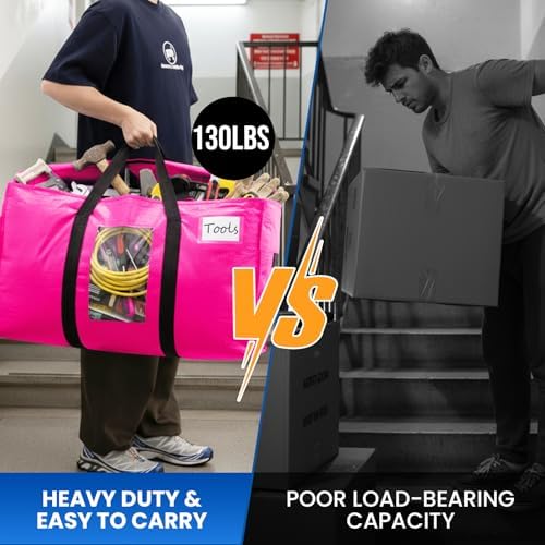 TAILI 2 Pack Pink Extra Large Moving Bags,Storage Bags with Visible Window - Image 7