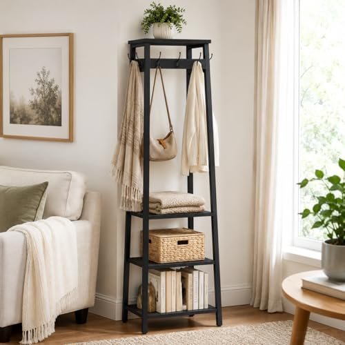 Coat Rack Freestanding with 3 Shelves and 7 Hooks - Image 6