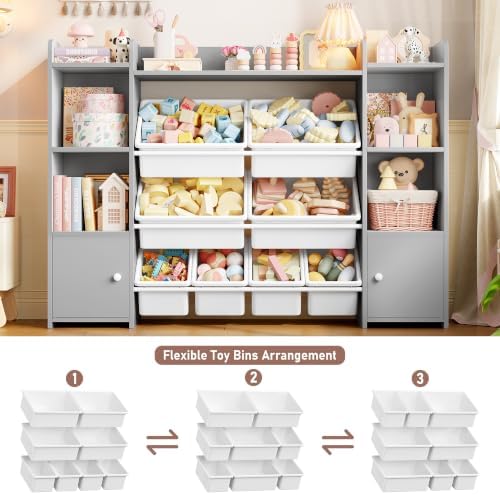 FOTOSOK Toy Storage Organizer with 8 Toy Bins, Toy Organizer Toy Bin for Kids - Image 6