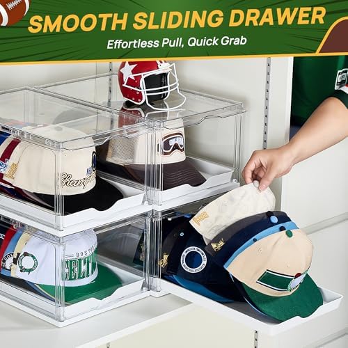 Vtopmart 8 Pack Stackable Baseball Caps Organizer, Each Holds 12 hats - Image 3