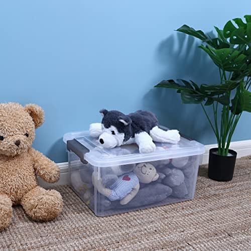 Citylife 8-Pack 17 QT Clear Plastic Storage Bins with Latching Lids - Image 3