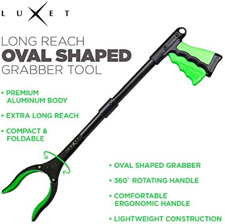Grabber Reacher Tool 19 Inch Long, Foldable Pick Up Stick - Strong Grip Magnetic Tip - Heavy Duty Trash Picker Claw Reacher Grabber Tool Elderly Wheelchair Mobility Aid (Green) - Image 3