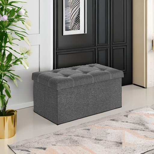 SONGMICS Ottoman Storage Bench, 21 Gal. Folding Chest, Holds 660 lb - Image 6