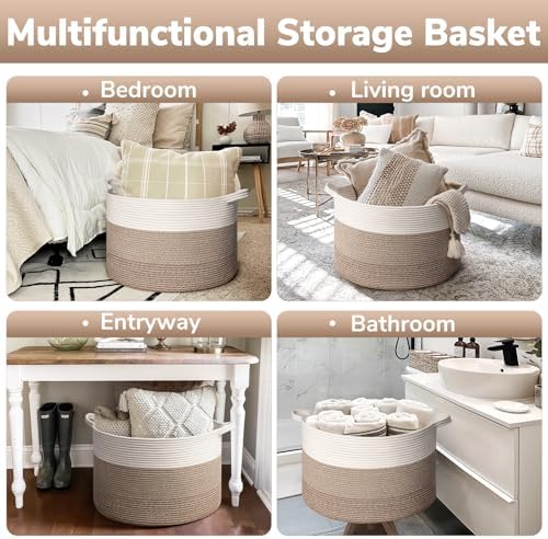Goodpick Large Woven Basket for Blankets, Nursery & Living Room Decor, 85L - Image 6