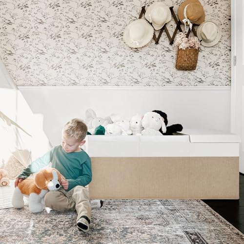 INDRESSME 185L Extra Large Toy Storage Box with Lid Collapsible Toy Chest - Image 3