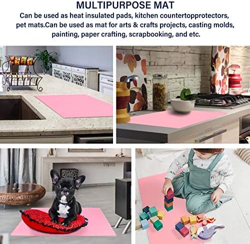 Gartful 23.6 x15.7 inch Resin Silicone Mats, X-Large Silicone Sheets for Jewelry Casting Molds, Nail Art, Acrylic Pouring, Nonstick Table Protector, Multipurpose Mat, Pink, Set of 2 - Image 4