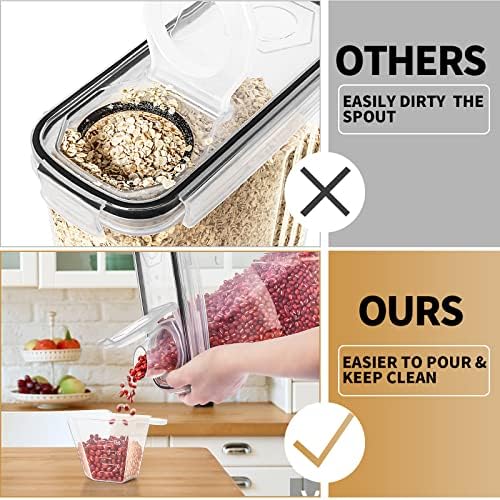 PRAKI Cereal Containers Storage Set (4L,135.2 Oz) with Pour Spout, 4PCS - Image 4