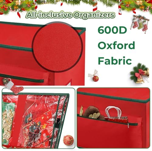 Large Christmas Ornament Storage Box Keeps 72 4" & 3 Individual Trays - Image 6