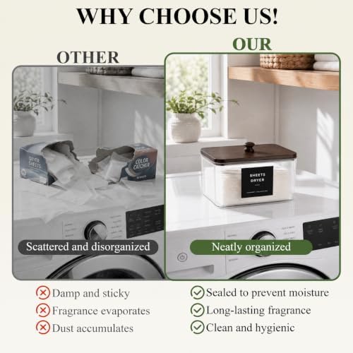 Dryer Sheet Holder with 6 Labels for Laundry Room Organization and Storage - Image 5