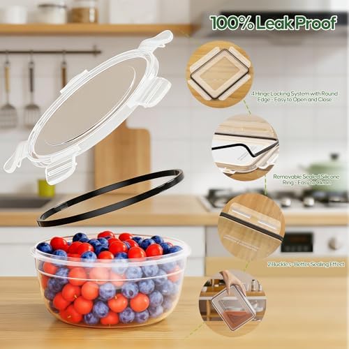 62 PCS Large Food Storage Containers with Lids (31 Lids & 31 Containers) - Image 4