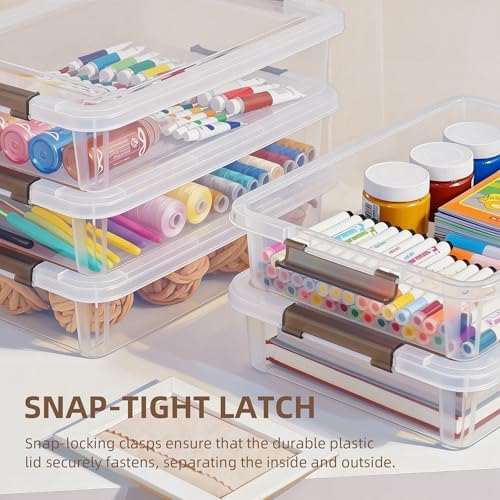 Citylife 5.3 Qt Storage Bins with Lids, Plastic Bins and Paper Storage 10PC - Image 4