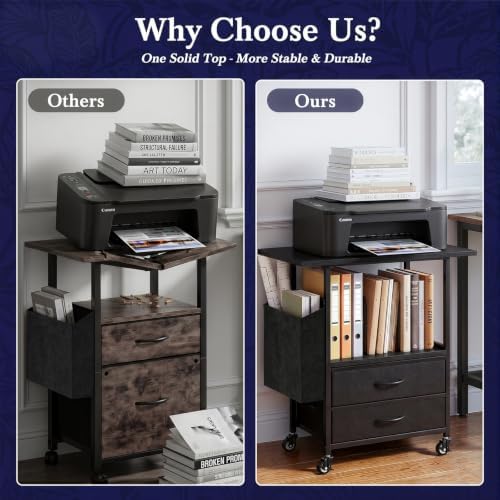 Faesun 22IN Mobile Filing Cabinet, Rolling File Cabinet with Fabric Drawers - Image 5