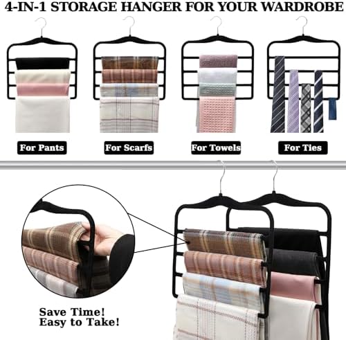 Closet Organizers and Storage, 2 Pack Pants-Hanger-Space-Saving - Image 2
