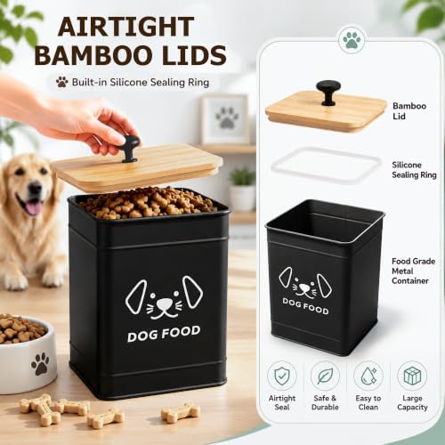 Dog Food Storage Container 6.7"W x 9.3"H Airtight Metal Canister - Image 4