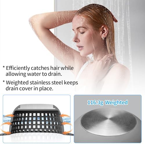 Aluvor Shower Drain Hair Catcher Bathtub Drain Cover Sink Drain Protector - Image 5