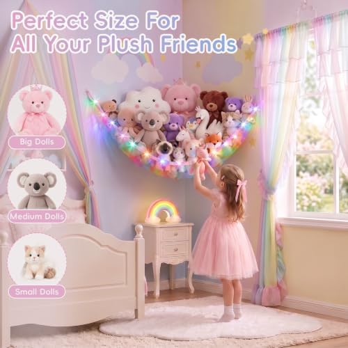 Stuffed Animals Hammock with Remote Control Toy Net Room Decor Storage - Image 7