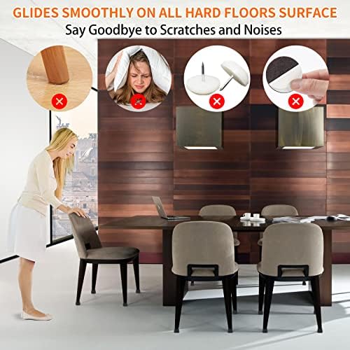 Ezprotekt 8pcs Rectangle Silicone Chair Leg Floor Protectors with Felt - Image 4