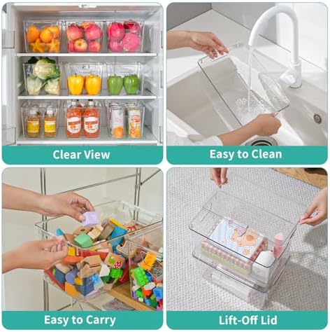6 Pack Large Clear Storage Bins with Lids, Plastic Arts and Craft Storage Containers, Stackable Clear Plastic Craft Storage Bins with Handles for Classroom Storage Organization,Kitchen, Fridge, Office - Image 7