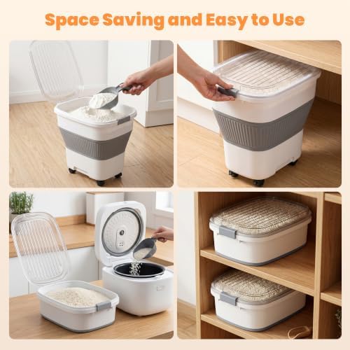 50 Lbs Rice Container, Collapsible Dog Food Storage Container - Image 5