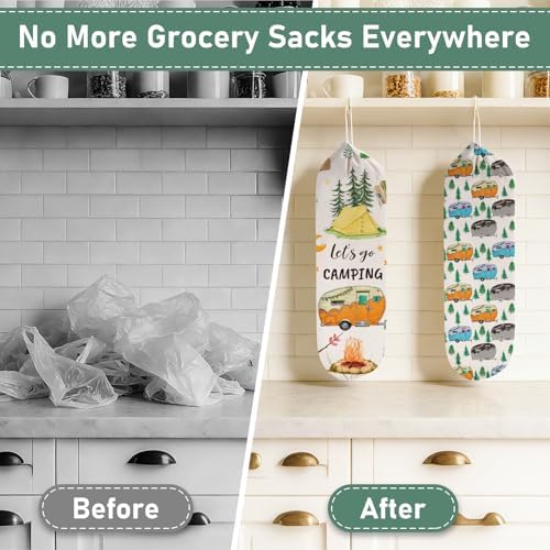 2Pcs Camping RV Essentials Plastic Bag Holder, Reusable Hanging Grocery Bags Holder for Camper RV Accessories, Portable Trash Bags Organizer for Camper Must Haves, Picnics, Beach, Hiking - Image 7