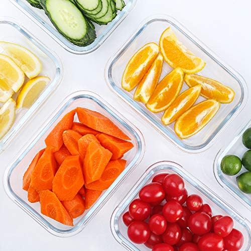 M MCIRCO 10 Pack,22 oz Glass Food Storage Containers with lids, Gray - Image 2