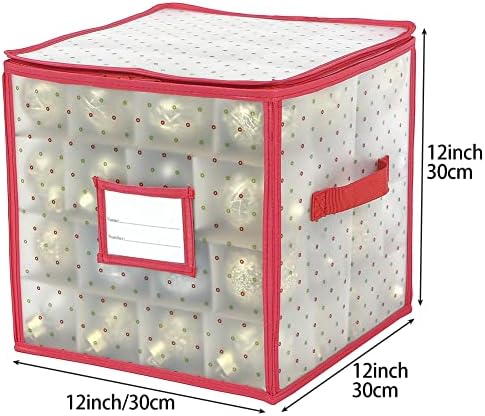 Sattiyrch Plastic Christmas Ornament Storage Box with Trays,Customizable Dividers,Dust-Proof Durable Ornament Organizer Holder,Christmas Storage Containers,Holds 64 x 3 inch Ornaments - Image 2