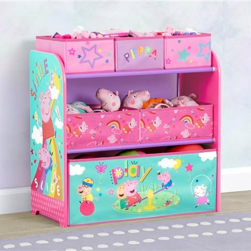 Delta Children - Peppa Pig Design & Store 6 Bin Toy Storage Organizer - Greenguard Gold Certified, Pink - Image 2
