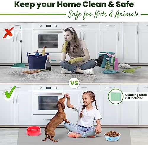 Large Silicone Mat 28" x 20" Thick Heat Resistant, Kitchen Counter Mat Waterproof - Coffee Machine, Glass Top Stove Cover Countertop Protector for Air Fryer, Baking (Semi-Translucent) - Image 6