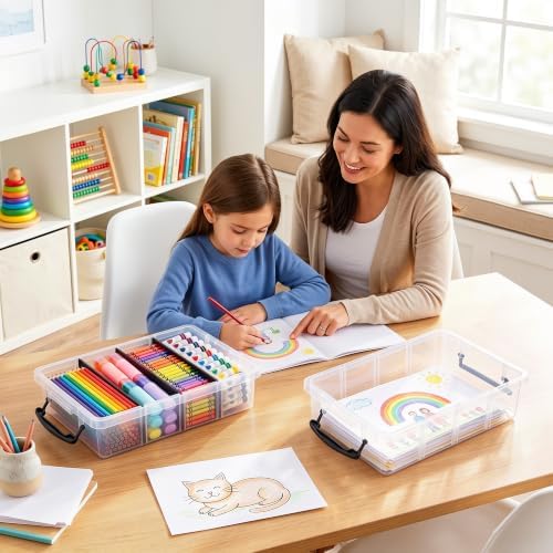 Citylife 2PC Clear Craft Organizers and Storage with 3 Removable Dividers - Image 5