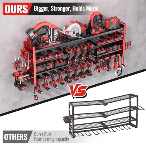 49.8" Power Tool Organizer Wall Mount,Holds 18 Cordless Drills - Image 5