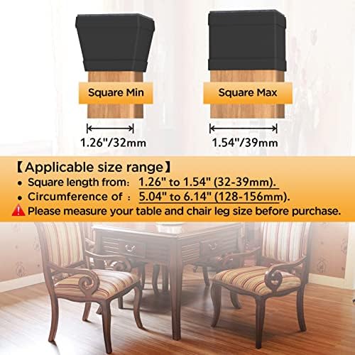 16 PCS Square Chair Leg Floor Protector, 1 1/2 in Black. - Image 2