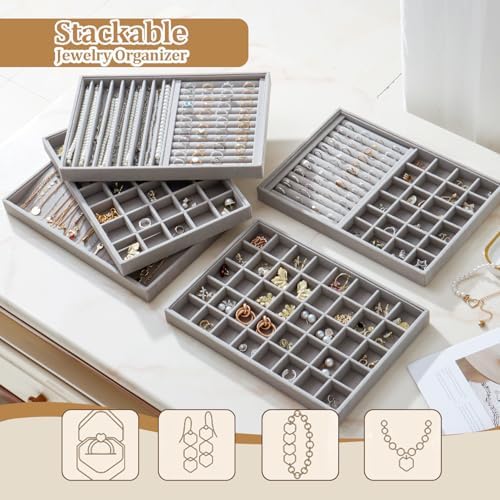 Large Velvet Jewelry Tray Display Drawer Inserts 2 Pack - Image 6