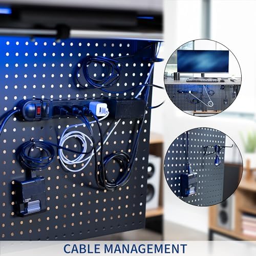 VIVO Black Clamp-on 30 x 24 inch Desk Pegboard, PP-DK30B-1 - Image 6